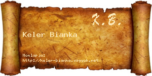 Keler Bianka névjegykártya